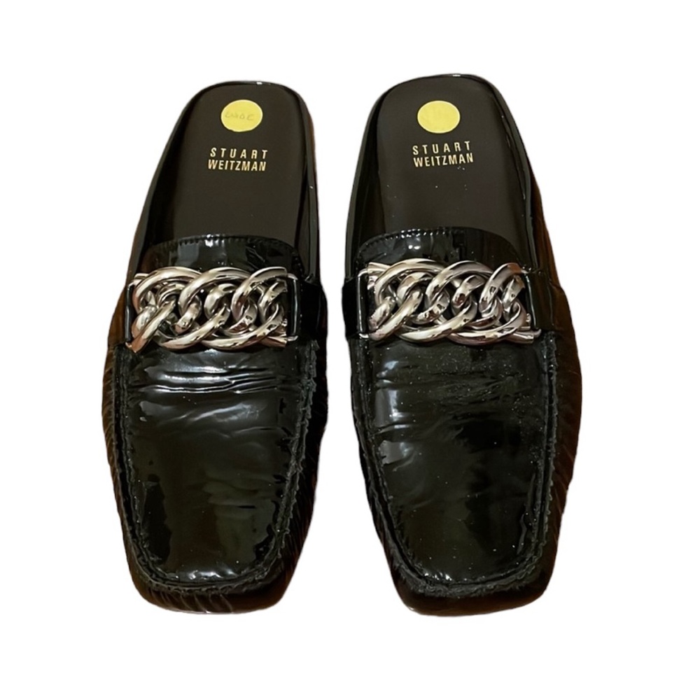 Stuart Weitzman Patent Leather Mules. In Black. EUC. 7.5 W